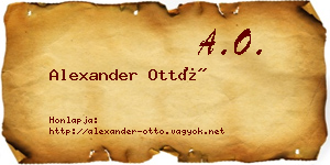 Alexander Ottó névjegykártya