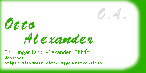 otto alexander business card